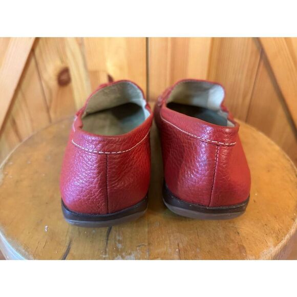 GEOX RESPIRA Red Leather Loafer US Size 8.5-9 EU 39 - Picture 4 of 9